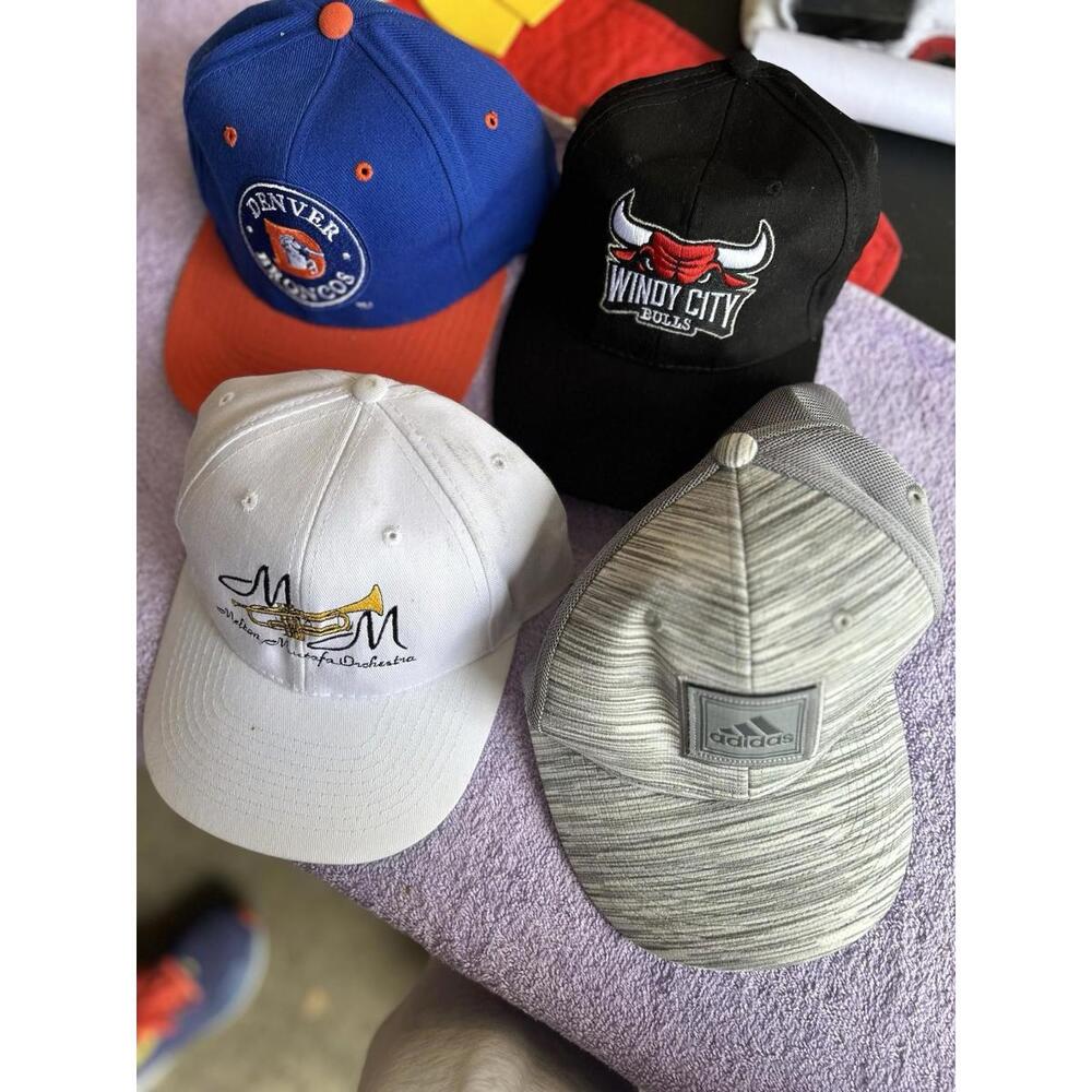 Lot of 4 Caps – Denver Broncos, Chicago Bulls, Adidas, Orchestra‎ Hats